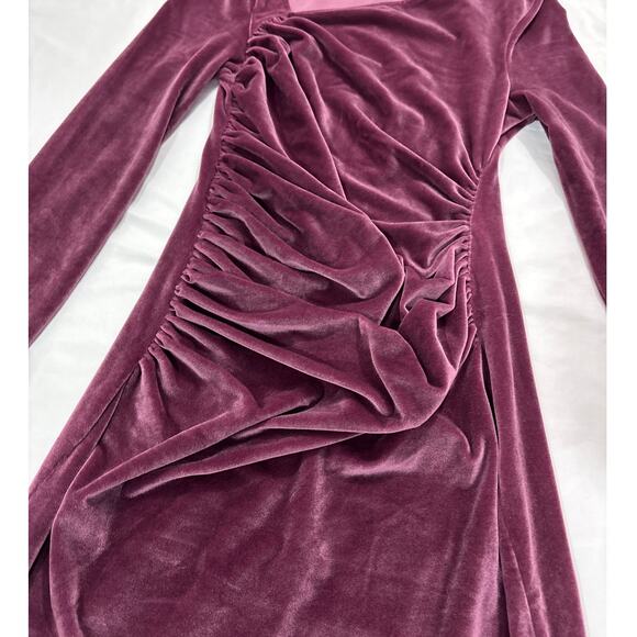 Abercrombie & Fitch Women Medium Velvet Stretch Mini Dress Ruched Holiday Formal - Picture 4 of 9